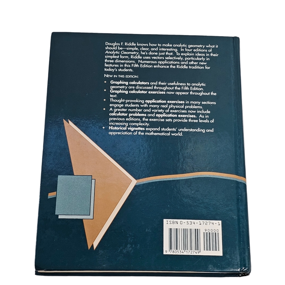 Analytical Geometry 5th Edition Hardcover Textbook Douglas Riddle 1992 Formulas - Picture 2 of 11